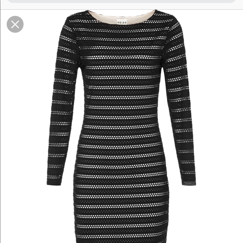 Reiss black bodycon with sleeve dress size 0